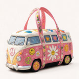 H.PAI Women's Quilted Duffle Bag - Retro 70s Hippie Camper Van Travel Bag