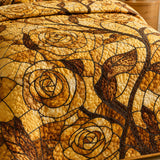 H.PAI Golden Rose Quilted 3-Piece Bedding Set