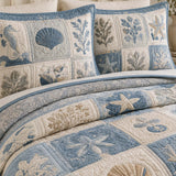 Coastal Ocean Quilted 3-Piece Bedding Set