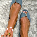 D'Orsay Suede Ballerina Flats