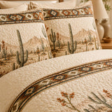 H.PAI Desert Cactus Quilted 3-Piece Bedding Set