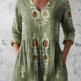 Long Blouse with V-Neck
