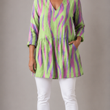Long Blouse with V-Neck