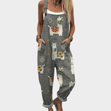 Comfortable printed dungarees