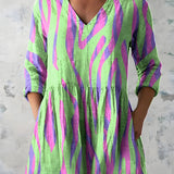Long Blouse with V-Neck