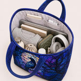 H.PAI Moonlit Raven Forest Quilted Tote Bag