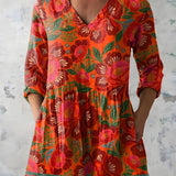 Long Blouse with V-Neck