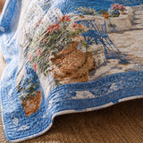 H.PAI Mediterranean Garden Quilted 3-Piece Bedding Set