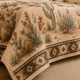 H.PAI Desert Cactus Quilted 3-Piece Bedding Set