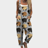 Comfortable printed dungarees