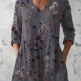 Long Blouse with V-Neck