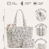 Flower Quilted Cotton Tote Bag With Matching Pouch