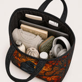 H.PAI Autumn Raven Forest Quilted Tote Bag