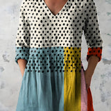 Long Blouse with V-Neck