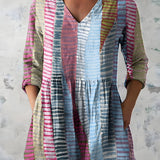 Long Blouse with V-Neck