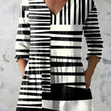 Long Blouse with V-Neck