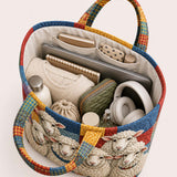 H.PAI Women's Quilted Tote Bag - Colorful Patchwork Fluffy Sheep Top-Handle Shoulder Bag