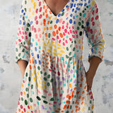 Long Blouse with V-Neck