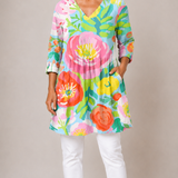 Long Blouse with V-Neck