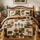 Woodland Wildlife Quilted 3-Piece Bedding Set