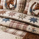 H.PAI Western Horse Quilted 3-Piece Bedding Set