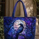 H.PAI Moonlit Raven Forest Quilted Tote Bag