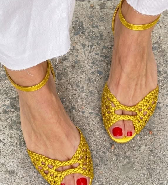 Gold Braided Sandals