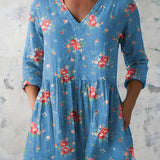 Long Blouse with V-Neck