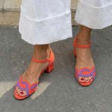 Block Heel Suede Sandals