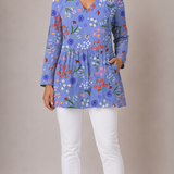 Long Blouse with V-Neck