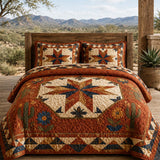 H.PAI Western Star Patchwork Quilted 3-Piece Bedding Set