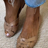 Natural braided sandals
