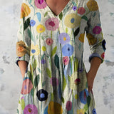 Long Blouse with V-Neck