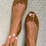 D'Orsay Suede Ballerina Flats