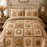 H.PAI Pumpkin Harvest Quilted 3-Piece Bedding Set