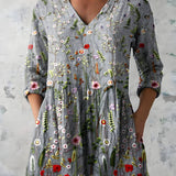 Long Blouse with V-Neck