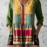 Long Blouse with V-Neck