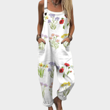 Comfortable printed dungarees