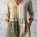 Long Blouse with V-Neck