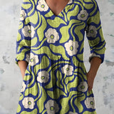 Long Blouse with V-Neck