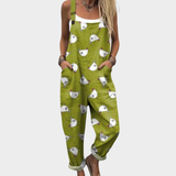 Comfortable printed dungarees