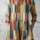 Long Blouse with V-Neck