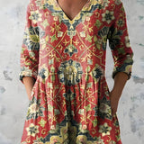 Long Blouse with V-Neck
