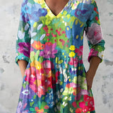 Long Blouse with V-Neck