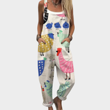 Comfortable printed dungarees