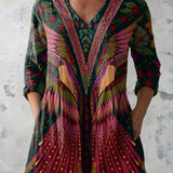 Long Blouse with V-Neck