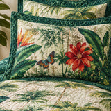 H.PAI Tropical Botanical Quilted 3-Piece Bedding Set