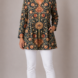 Long Blouse with V-Neck