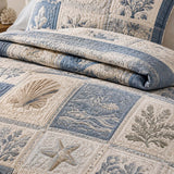 Coastal Ocean Quilted 3-Piece Bedding Set