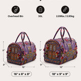 H.PAI Women's Quilted Duffle Bag - Retro Floral Camper Van Travel Overnight Bag
